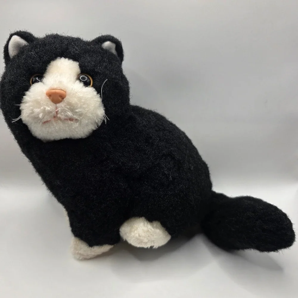 ASPCA Special Effects Sylvie Tuxedo Cat Plush Black White Vintage 1994 6x12in